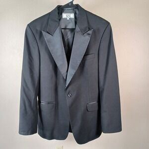 After Six Vintage Tuxedo Jacket Satin Shawl Peak Lapel Jacket & Waist Coat Vest